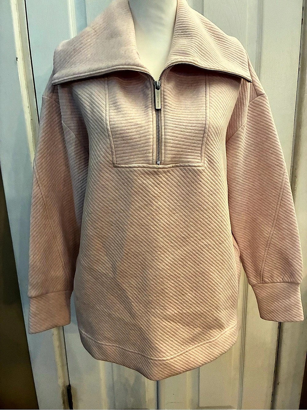 Sweaty Betty Peaceful Rib Half Zip Pullover Sweatshirt Pink Size US 6 Athleisure